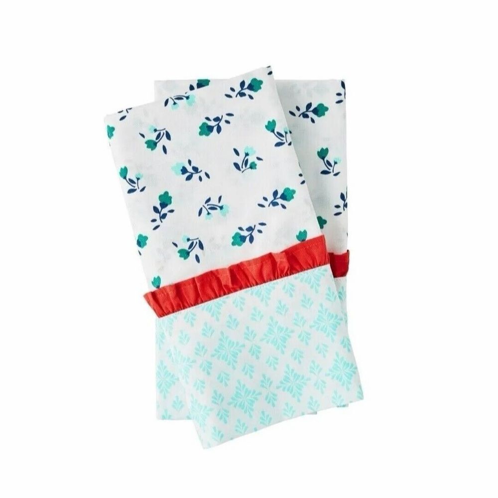 Pioneer Woman Set of 2 King Size Pillowcases Calico Floral Medallion 300 TC NWT